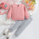 18M-6Y Toddler Girls Valentine's Day Love Sweatshirt Pants Two-Piece Set  Girls Fashion Clothes  