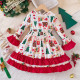 18M-6Y Toddler Girls Christmas Ruffle Bell Sleeve Dress  Girls Clothes  