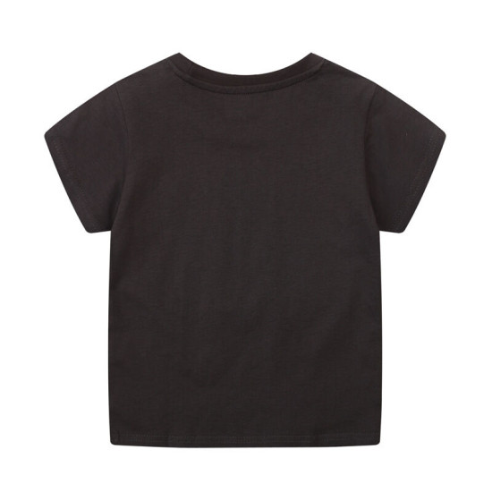 18M-7Y Toddler Boys Crew Neck Print Black T-Shirts  Boys Clothing  