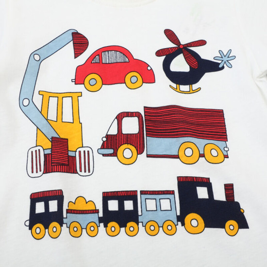 18M-7Y Toddler Boys Excavator Print Shorts Sleeve T-Shirts  Boys Clothing  