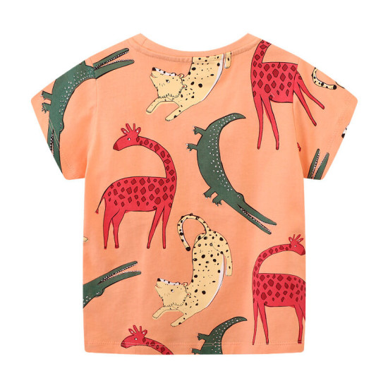 18M-7Y Toddler Boys Animal Print Crew Neck Short Sleeve T-Shirts  Boys Clothing  