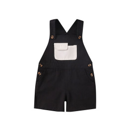 Toddler Boys Clothes Contrast Pocket Suspender Jumpsuit  