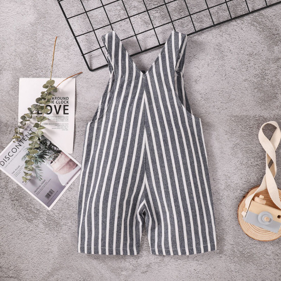 Toddler Boy Clothes Double Bias Buckle Suspender Jumpsuit  