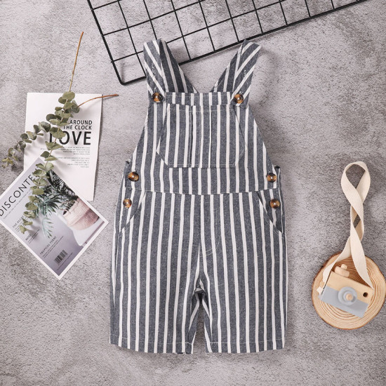 Toddler Boy Clothes Double Bias Buckle Suspender Jumpsuit  