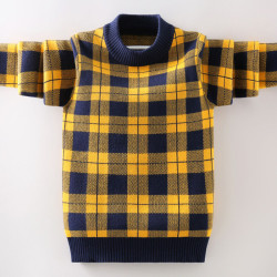 Big Boys Long Sleeve Crew Neck Plaid Pullover Knitwear Kids  Clothing  