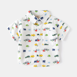 18M-6Y Toddler Boys Short Sleeve Digital Printed Fashion Shirts  Boys Clothing  