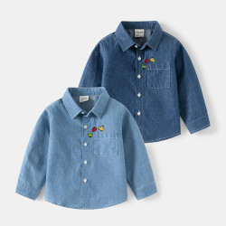 18M-6Y Toddler Boys Long Sleeve Lapel Denim Shirts  Boys Clothing  