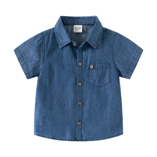 18M-6Y Toddler Boys Denim Short Sleeve Lapel Shirts  Boys Clothing  