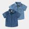 18M-6Y Toddler Boys Denim Short Sleeve Lapel Shirts  Boys Clothing  