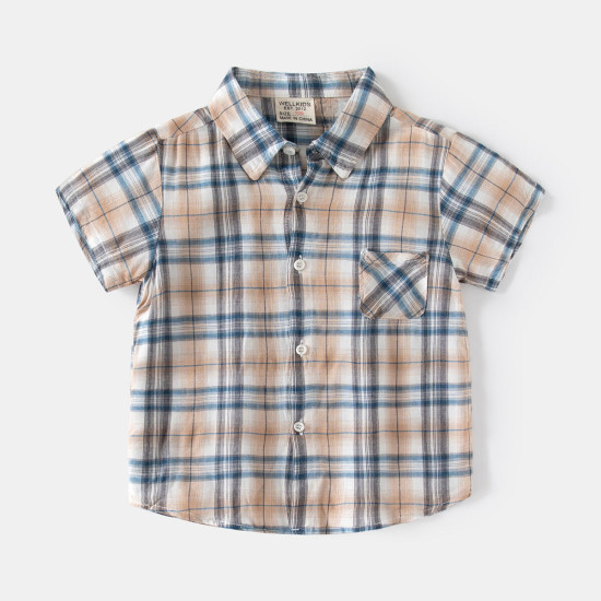 18M-6Y Toddler Boys Plaid Short Sleeve Shirts  Boys Clothing  