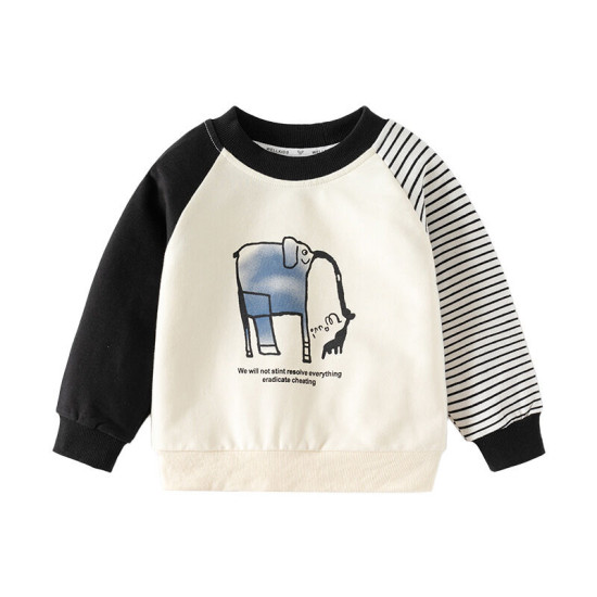 18M-6Y Toddler Boys Color Block Sleeve Crew Neck Pullover Sweatshirts  Boys Clothing  