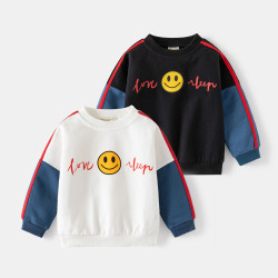 18M-6Y Toddler Boys Round Neck Pullover Smiley Sweatshirt  Boys Clothing  