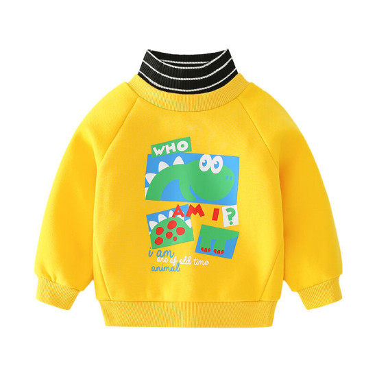 18M-6Y Toddler Boys Funny Cartoon Pattern Turtleneck Sweatshirt  Boys Clothing  