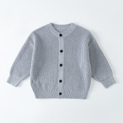 18M-9Y Kids Boys Solid Color Knitted Cardigan Sweater  Clothing Kidswear  