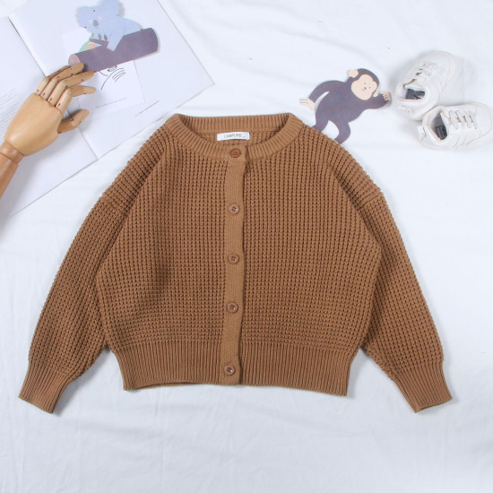 18M-7Y Toddler Solid Color Single Breasted Knit Cardigan Sweaters  Toddler Boutique Clothing  