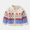 Kid Boy Knitted Geometric Pattern Printing Cardigan Sweater  