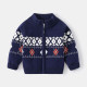 Kid Boy Knitted Geometric Pattern Printing Cardigan Sweater  