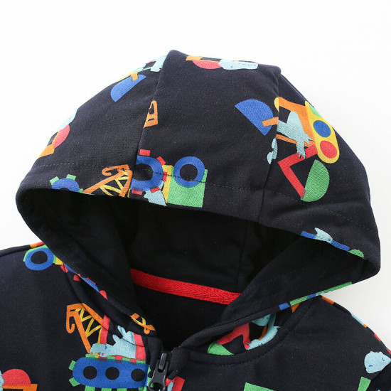 18M-7Y Toddler Boys Hooded Zip-Up Sweatshirt  Boys Clothing  