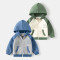 18M-6Y Toddler Boys Zipper Colorblock Dinosaur Hooded Jacket  Boys Clothing  