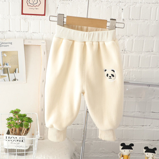 12M-5Y Toddler Boys Fleece Solid Color Cartoon Pants  Boys Clothing  