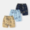 18M-6Y Toddler Boys Cartoon Robot Print Denim Shorts  Boys Clothing  