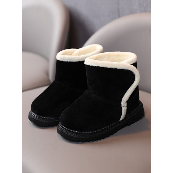 Solid Color Lamb Wool Snow Boot For Little Kids  Kids Shoes  