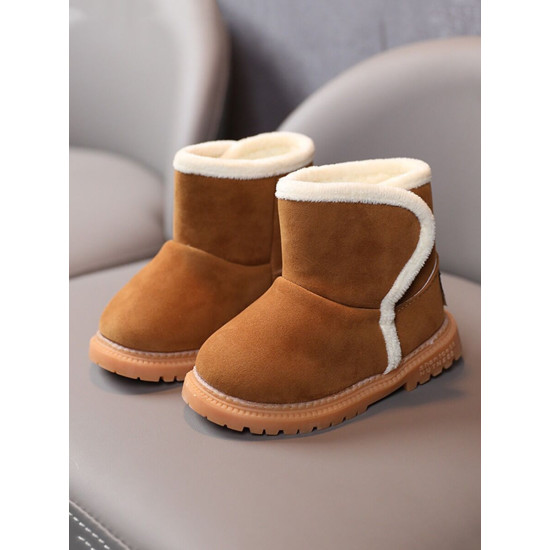 Solid Color Lamb Wool Snow Boot For Little Kids  Kids Shoes  