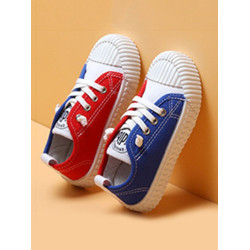 Color Blocking Kid Canvas Shoes  