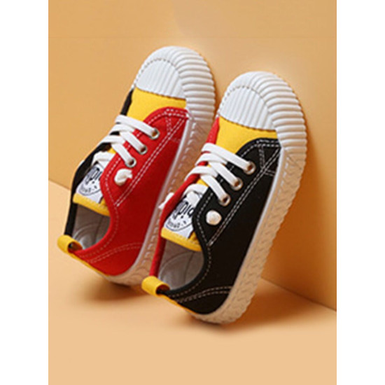 Color Blocking Kid Canvas Shoes  