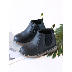 Kid PU Leather Side Zipper Martin Boots  Kids Shoes  