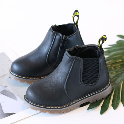 Kid PU Leather Side Zipper Martin Boots  Kids Shoes  