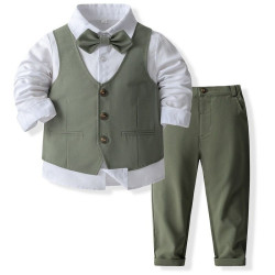 12M-5Y Toddler Boys Party Sets Bowtie Shirts & Vest & Panst  Boys Clothing  