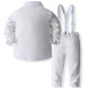 12M-5Y Toddler Boys Pure White Shirt Overalls Two-Piece Birthday Suit Set  Boys Clothing  