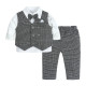 6M-4Y Toddler boys Long Sleeve Shirt Vest Pants Three Piece Set  boys Clothes  