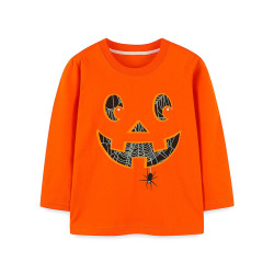 18M-7Y Halloween Unisex Fluorescent Pumpkin Print Top Sweatshirt  Toddler Clothing  