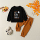 12M-5Y Toddler Halloween Letter Ghost Print Sweatshirt Set  Toddler Boutique Clothing  