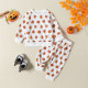 3M-4Y Toddler Halloween Pumpkin Print Sweatshirt And Trousers Set  Toddler Clothing  