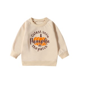 9M-5Y Toddler Halloween Pumpkin Letter Print Sweatshirt  Toddler Clothing  