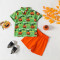 9M-4Y Toddler Boys Halloween Cartoon Pumpkin Print Shirt Shorts Set  Boys Clothing  