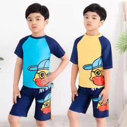 4-8Y Duck Animal Colorblock Short Sleeve T-Shirt And Shorts  Kids Boutique Clothing  