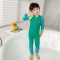 18M-6Y Green Colorblock Graphic Long Sleeve Jumpusit Swimwear  Kids Boutique Clothing  