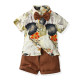 6M-6Y Toddler Boys Beach Sets Tropical Print Bowtie Shirts & Shorts  Boys Clothing  