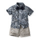 6M-6Y Toddler Boys Beach Sets Tropical Print Bowtie Shirts & Shorts  Boys Clothing  