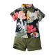 6M-6Y Toddler Boys Beach Sets Tropical Print Bowtie Shirts & Shorts  Boys Clothing  