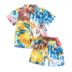 18M-6Y Toddler Boys Outfits Sets Tie Dye Shirts & Shorts  Boys Boutique Clothing  