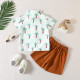 18M-6Y Toddler Boys Sets Coconut Palm Print Polo Shirt Shorts  Boys Clothing  