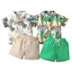 9M-4Y Toddler Boys Sets Beach Tropical Print Shirt & Shorts  Boys Clothing  