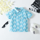 18M-6Y Toddler Boys Seaside Holiday Printed Short Sleeve Lapel Floral Shirt  Boys Clothes  