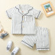 18M-6Y Toddler Boy Intimates & Pajamas Sets Short-Sleeved Vertical Striped Single-Breasted Top And Shorts  Baby Clothes Suppliers  