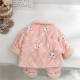 9M-6Y Toddler Flannel Padded Long Sleeve Tops Trousers Pajamas Two Piece Set  Toddler Clothing  